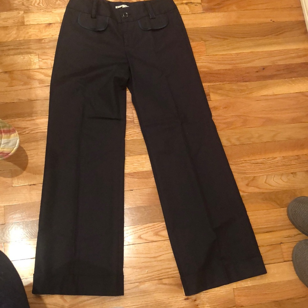 navy wide leg pants